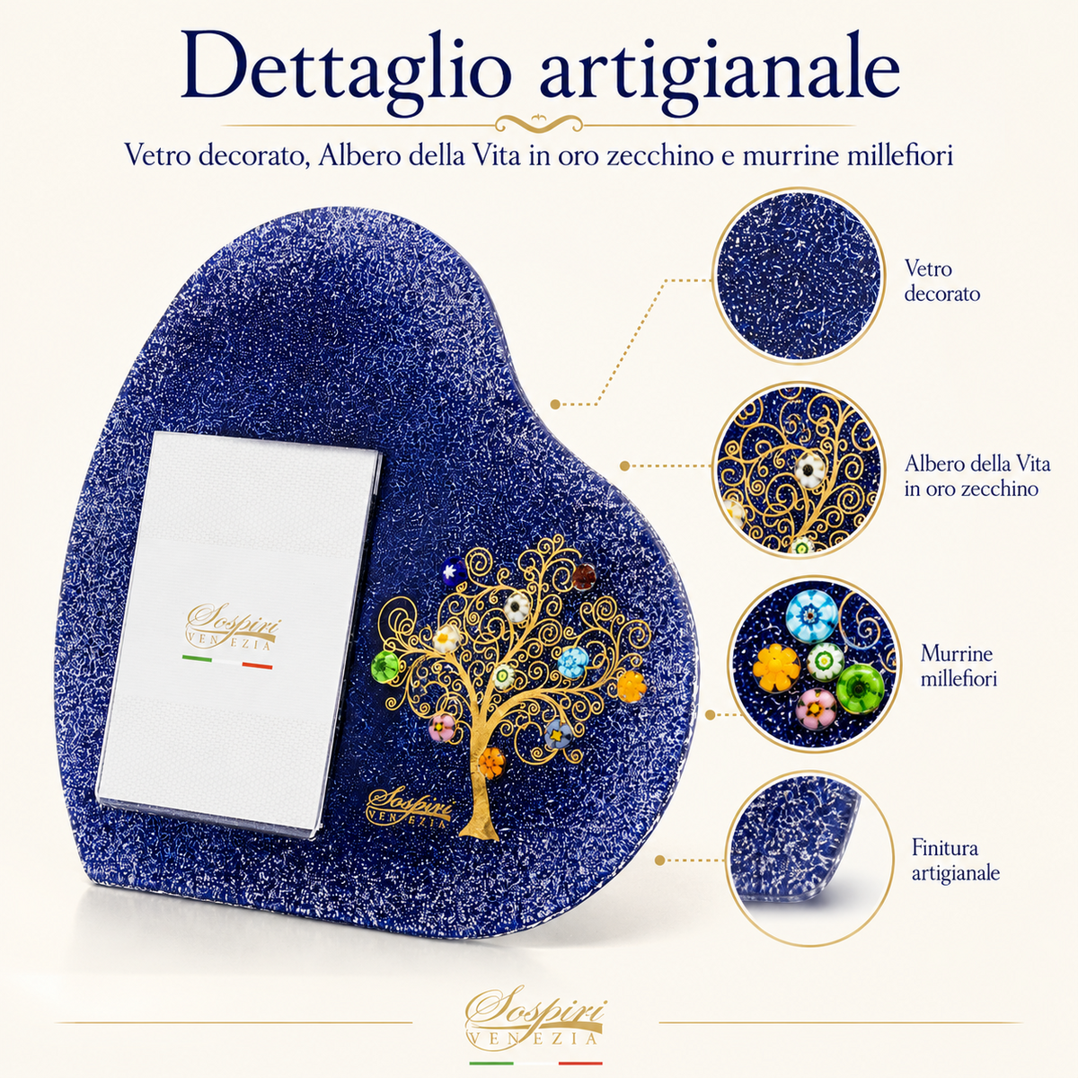Murano Glass Table -portemonnee, cadeau -idee, voorkeursidee, Golden Tree Decorum