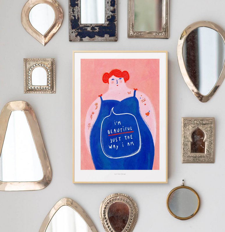 soy hermosa | Ilustración Mujeres Lámina artística