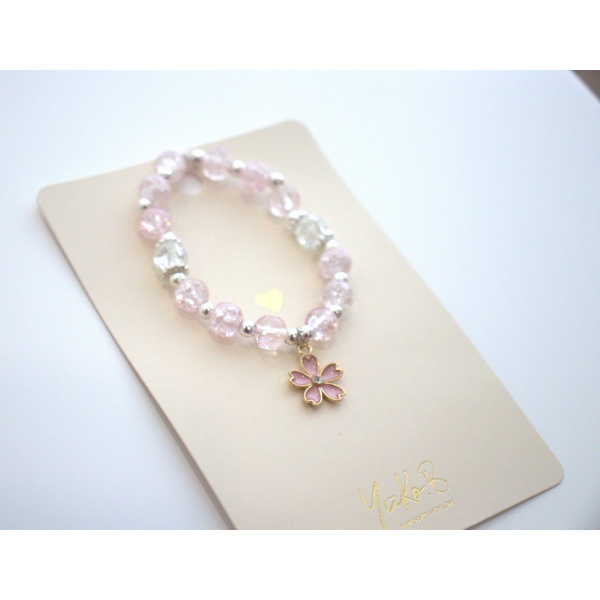 Pulsera de cuentas - Peonía rosa