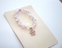 Pulsera de cuentas - Peonía rosa