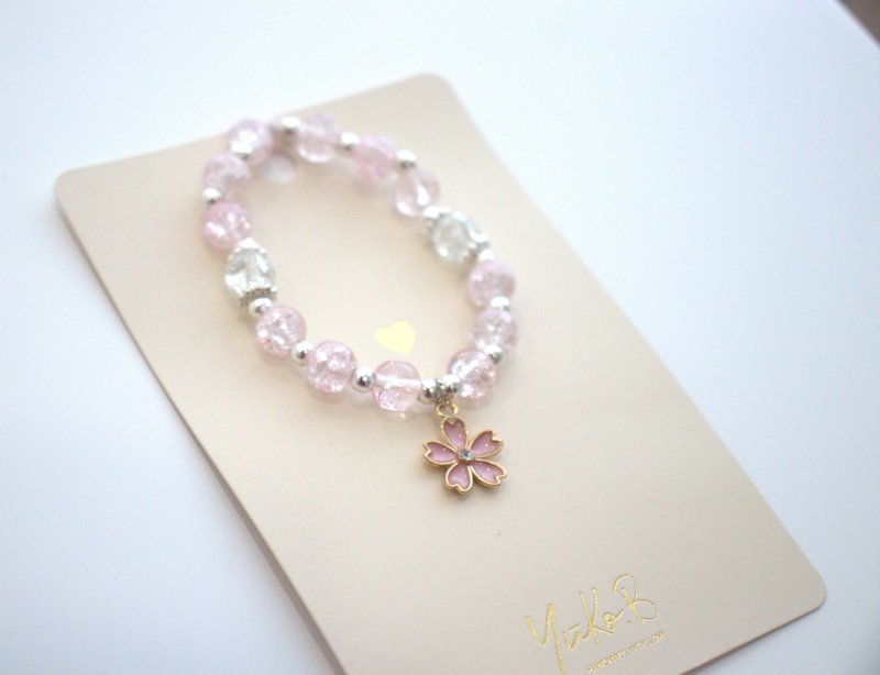 Pulsera de cuentas - Peonía rosa