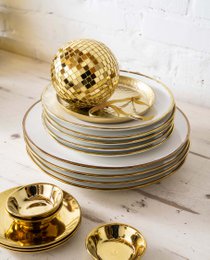 Set/4 Plates Gold 12cm