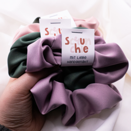 Elastico per capelli in raso viola lavanda - elastico per capelli lucido cucito a mano