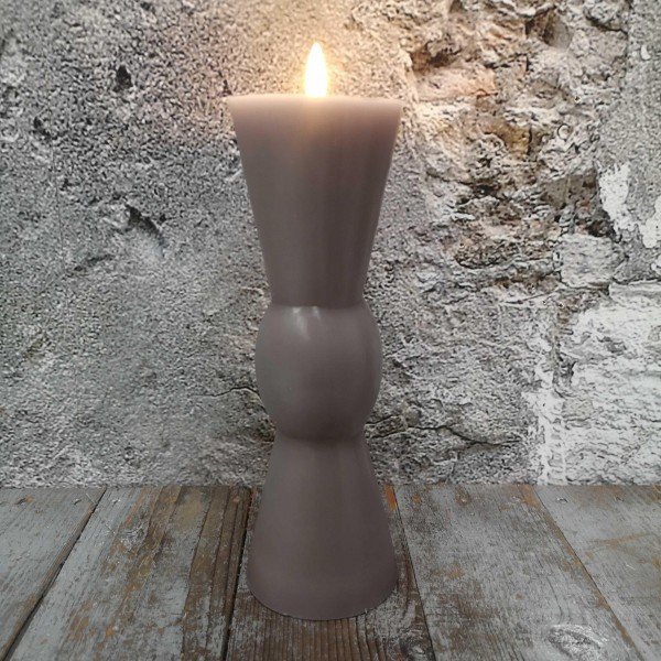 Candl LED zandloper taupe+timer 8H25cm (79009)