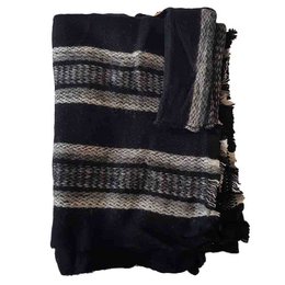 Poncho Alpaca Nero - Prodotto in Ecuador