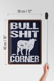 Tin sign saying 30x40cm Bullshit Corner funny