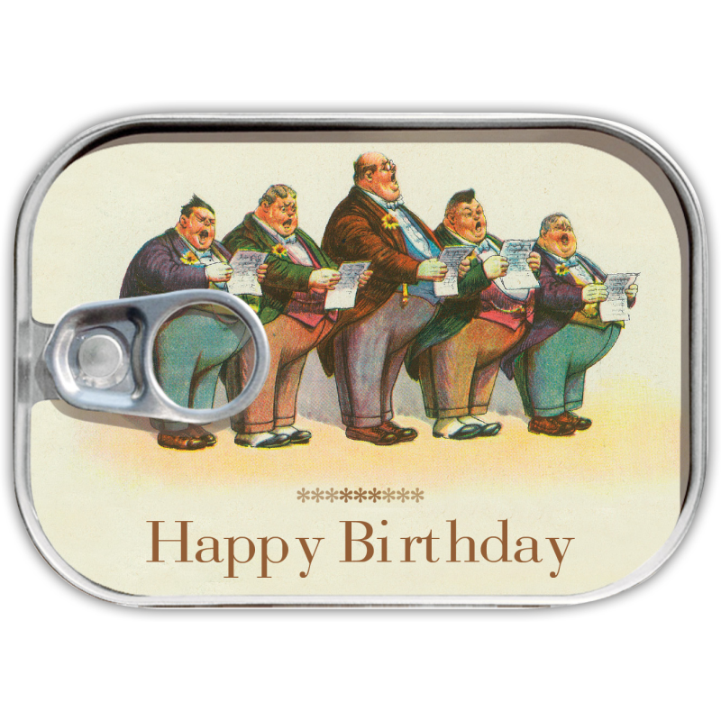 Can mail vintage "Happy Birthday"