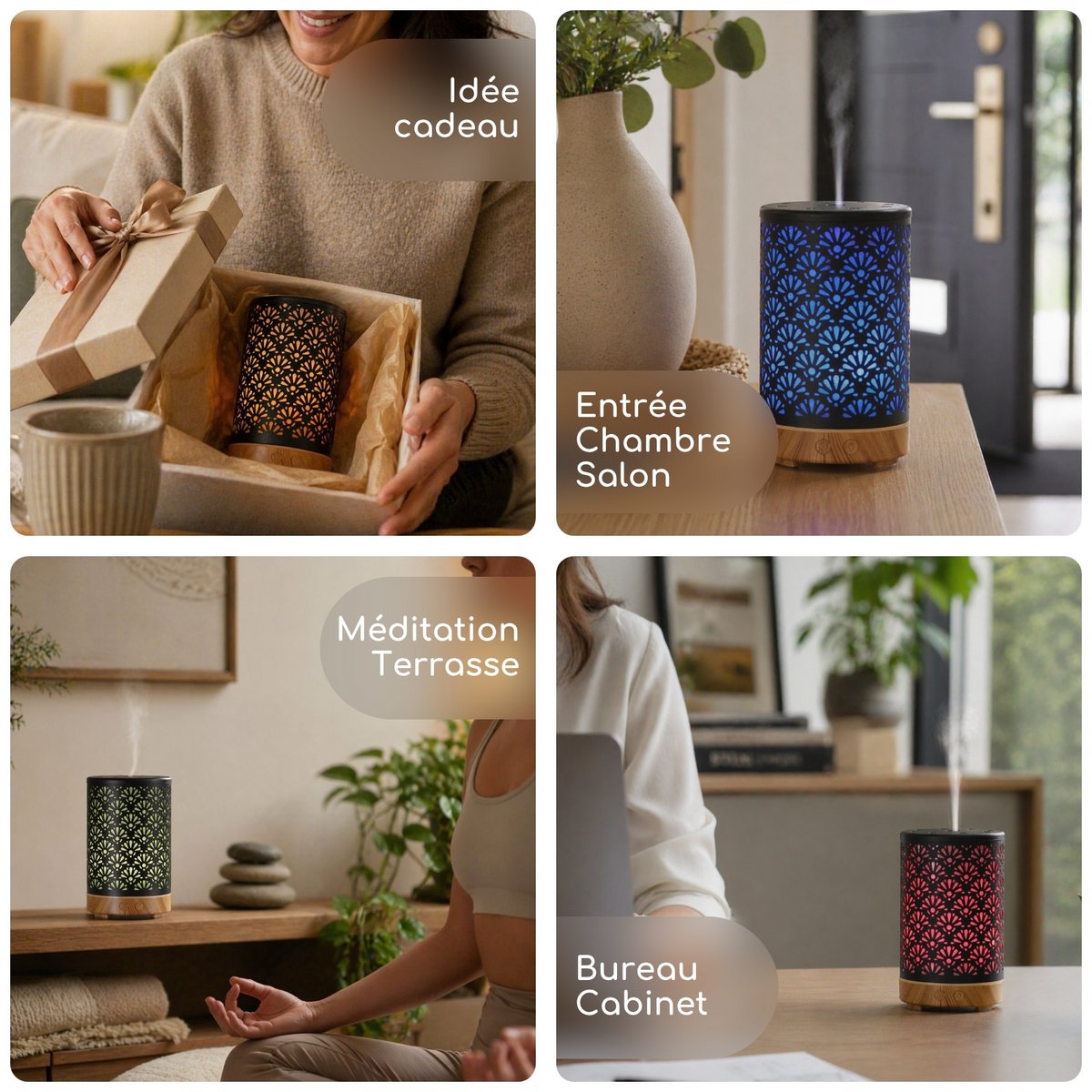 Ultrasonic Diffuser - Sofia – Diffusion of Essential Oils with Remote Control – Metal – Original Decorative Gift Idea