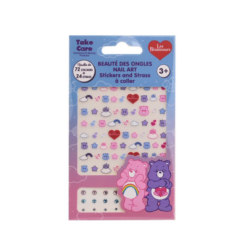 Care Bears - Nail Art - Nail stickers og rhinestones