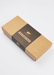 Geschenkdoos riem Peter en witte gestreepte sokken