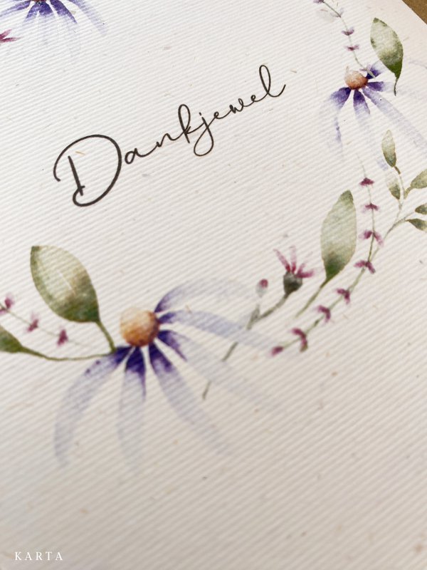 Greeting card -Coneflower wreath