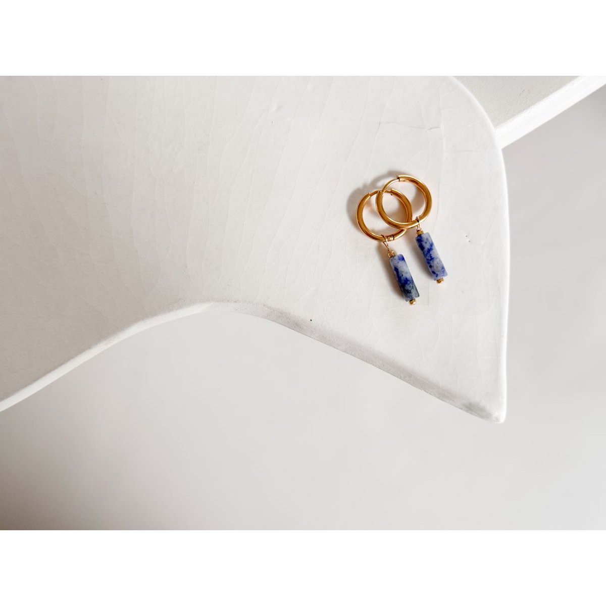 TUBE Oorbellen - Blue Jasper