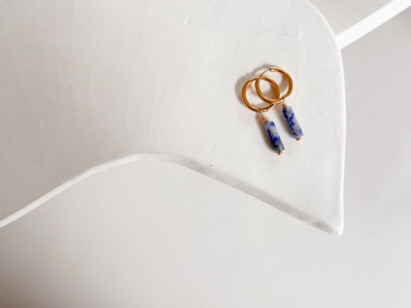 TUBE Oorbellen - Blue Jasper