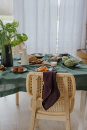 Deep Purple linen kitchen towel
