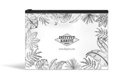 Black satin zip Pouch