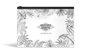 Black satin zip Pouch