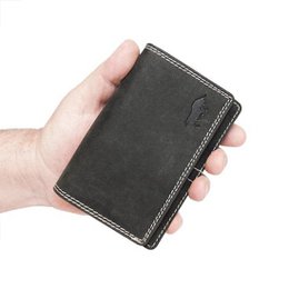 Kompakt vintage læder damer tegnebog sort RFID - stilfuld og praktisk damer tegnebog med RFID beskyttelse, kompakt design.