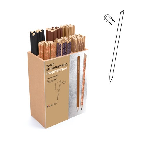 Display vol met 120 magneetpotloden - naturel & grafisch + gratis display