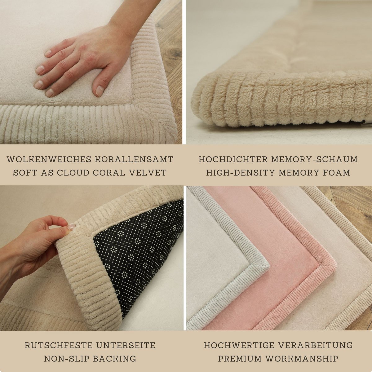 Hakuna Matte Cloud Legemåtte - Beige (2 x 1,5 m)