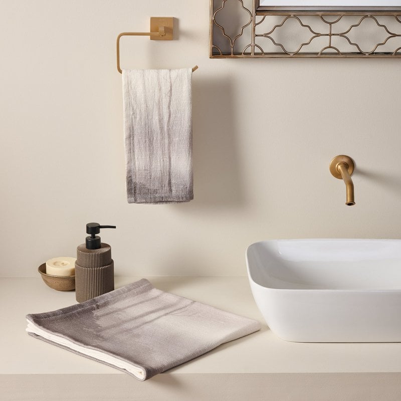 Handtuch-Set | Slub-Badewanne, strukturiert, weiß | Baumwolle