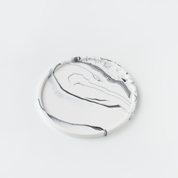 Jesmonite White Marble Round Trinket Tray