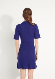 AVA 17 Polo krave kjole i midnatsblå cashmere