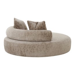 Cairo Daybed - Daybed with 2 pillows in chenille, round, natural, HN1251