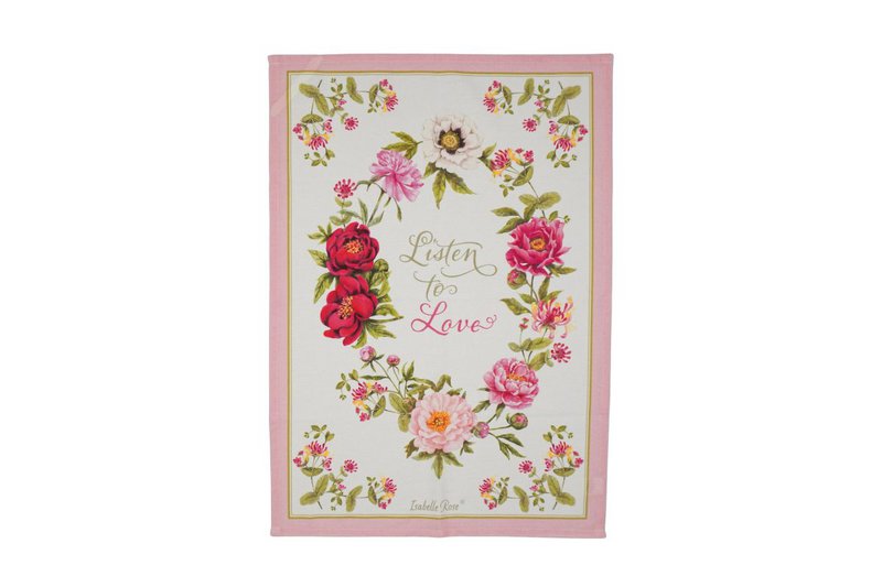 Asciugapiatti Peonia rosa 50x70 cm Isabelle Rose