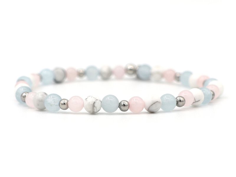 Natuursteen armband friendship, zilver en goud