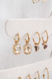 Rhodochrosite & Labradorite Earrings - Gold