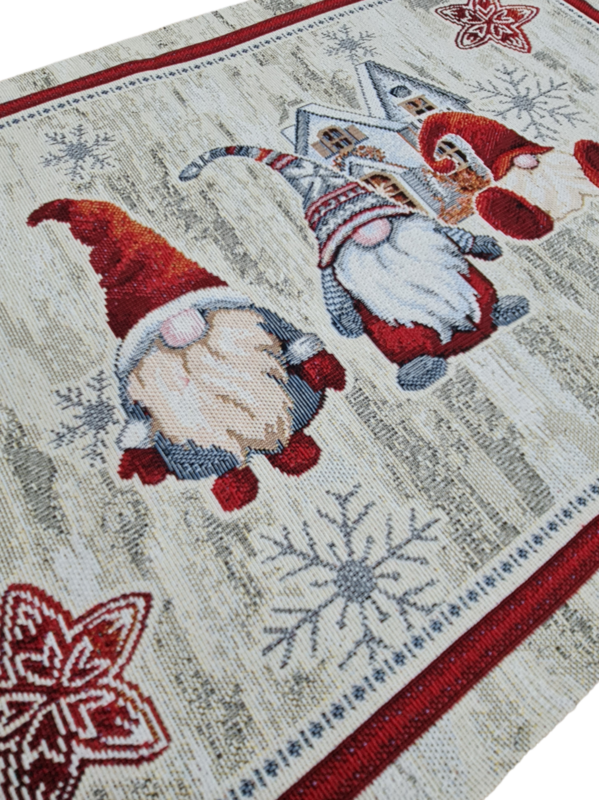 Gnome Weihnachts-Frühstücks-Tischset in Gobelin