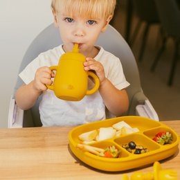 Anti-Drip-Tasse + Silikonstroh- dunkelrosa