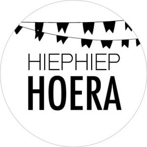 Aufkleber 40 mm, 50 Stück, Hip-Hip-Hurra-Flagge