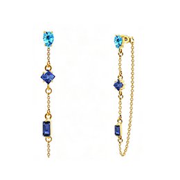 Heart-shaped zircon pendant necklace in white, champagne, blue, red, and green color variants, with and without gift box.