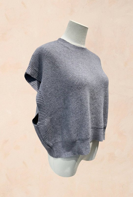 Oversized ærmeløs striktrøje – VISCOSE – 22005