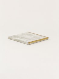Square natural stone bottle coaster with half edges in brass