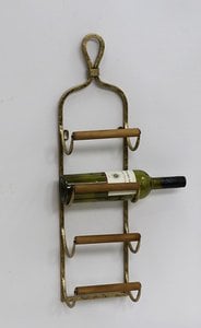 metalen/houten wijnrek goud
