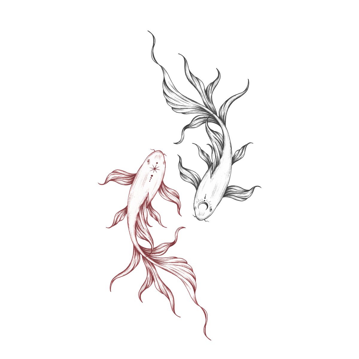 Tatuaggio temporaneo: Duo di carpe