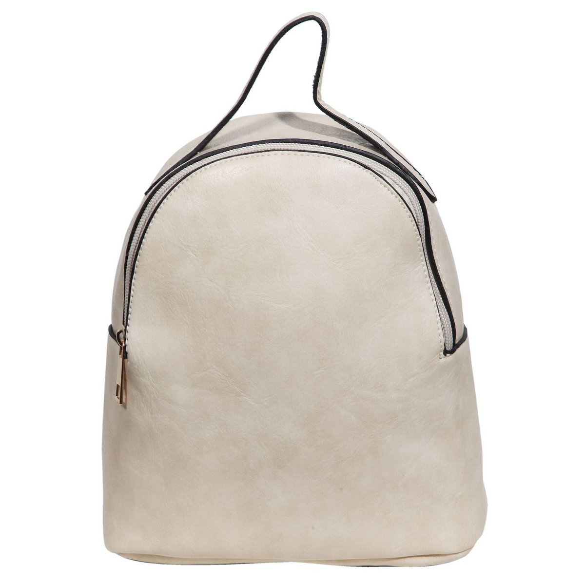 Sac à dos femme en simili cuir, blanc, longueur : 21,5 cm / largeur : 19,0 cm / épaisseur : 8,0 cm