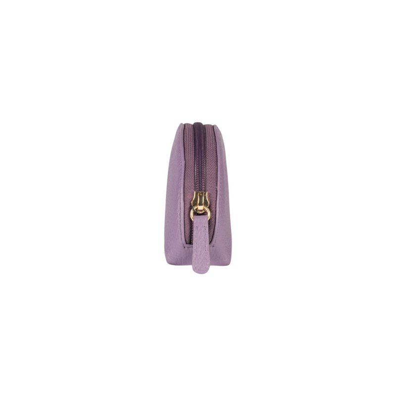 RB1089Y | Crescent-Moon clutch gemaakt in Italië van echt dollar generfd leer. Paarse kleur
