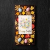 Dark chocolate Happy Easter strawberries, brittle, hazelnuts, eggs