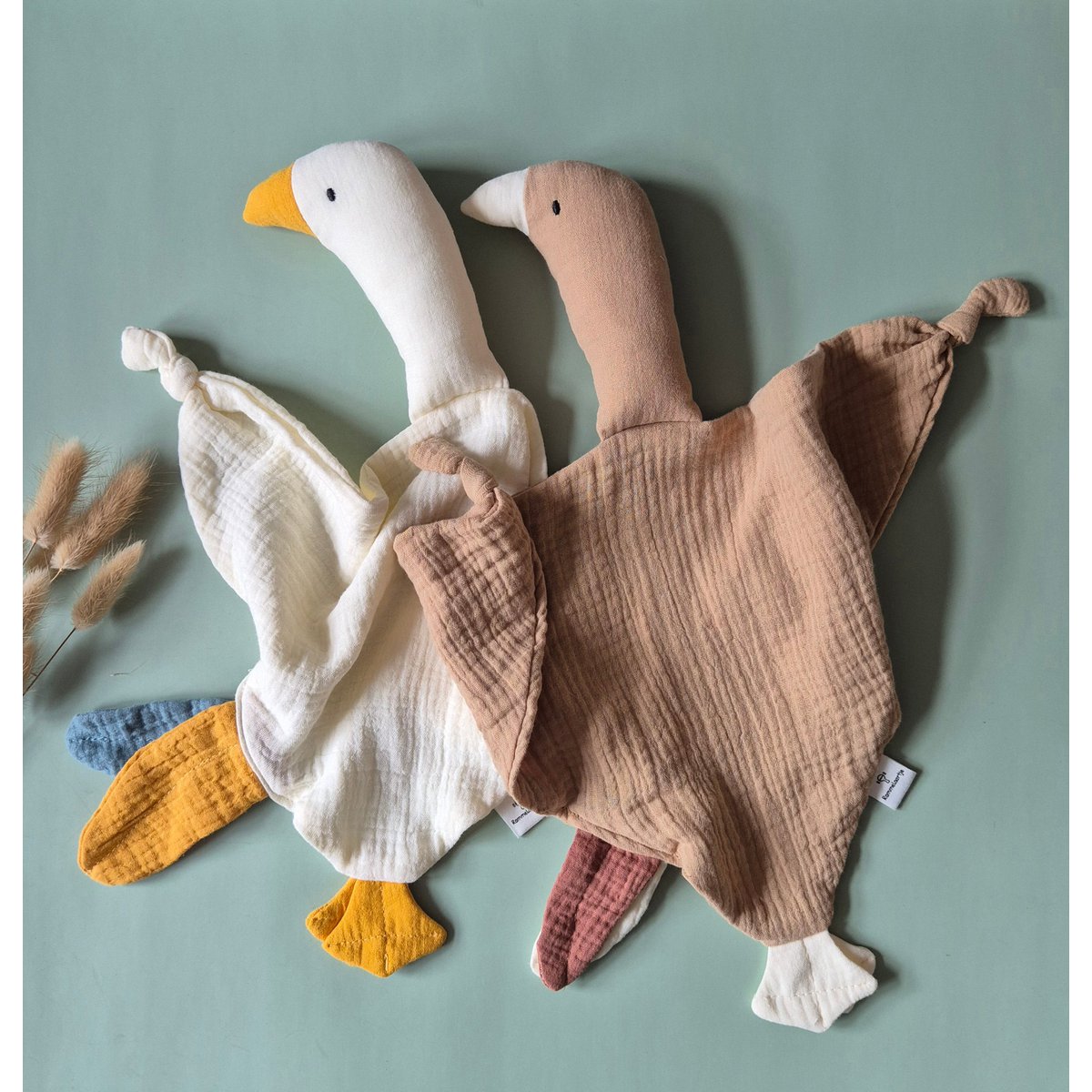 Zachte Hydrofiele Knuffel Gans voor Baby's - Bruin