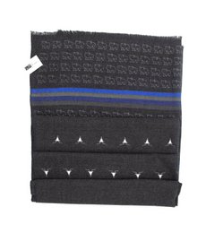 Baumwollschal mit Tierdruck in tiefem Schwarz