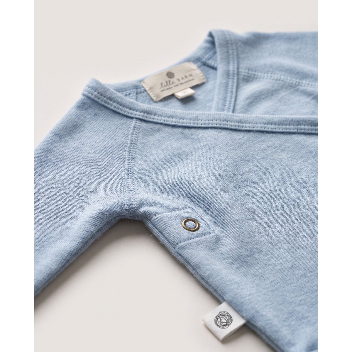 Wollen Overslagromper lange mouw – Merinowol - Blue Fog