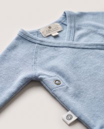 Wollen Overslagromper lange mouw – Merinowol - Blue Fog