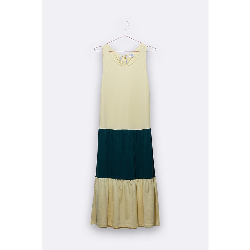 Tilda Kleid in hellgelb und petrol farben für Frauen