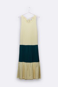 Tilda Kleid in hellgelb und petrol farben für Frauen