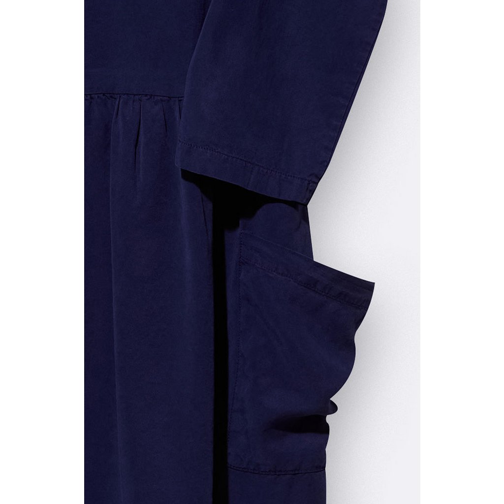 Lena dress in dark blue Tencel for women