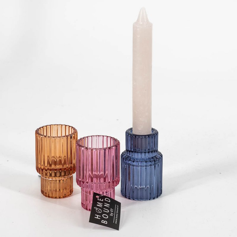Glass tea and candle stand sandstone
