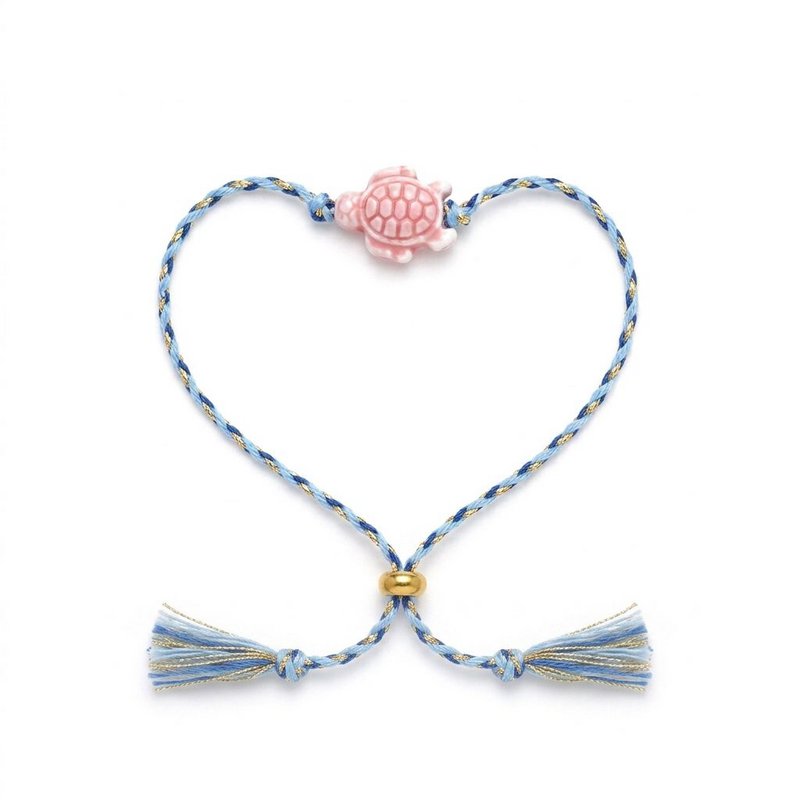 Tiny Turtle Braided Bracelet Blue